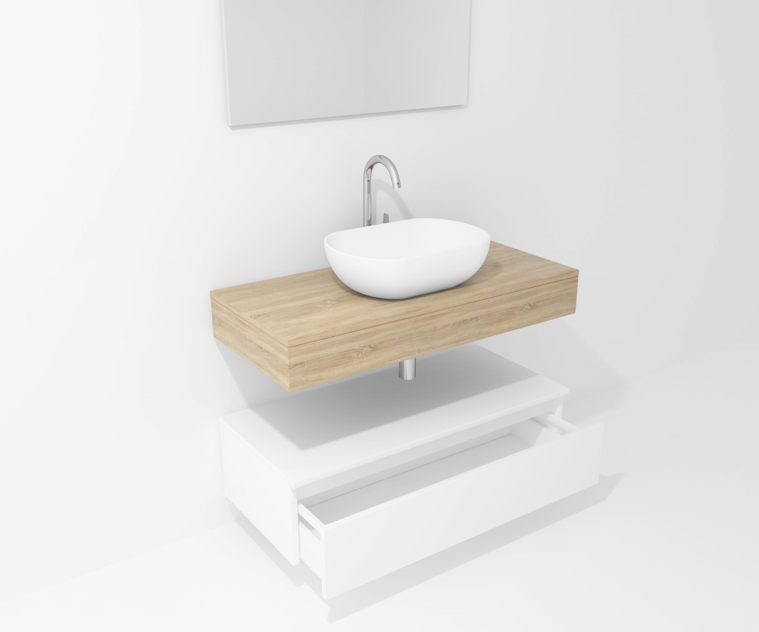 Pack Córcega con lavabo sobreencimera y espejo LED