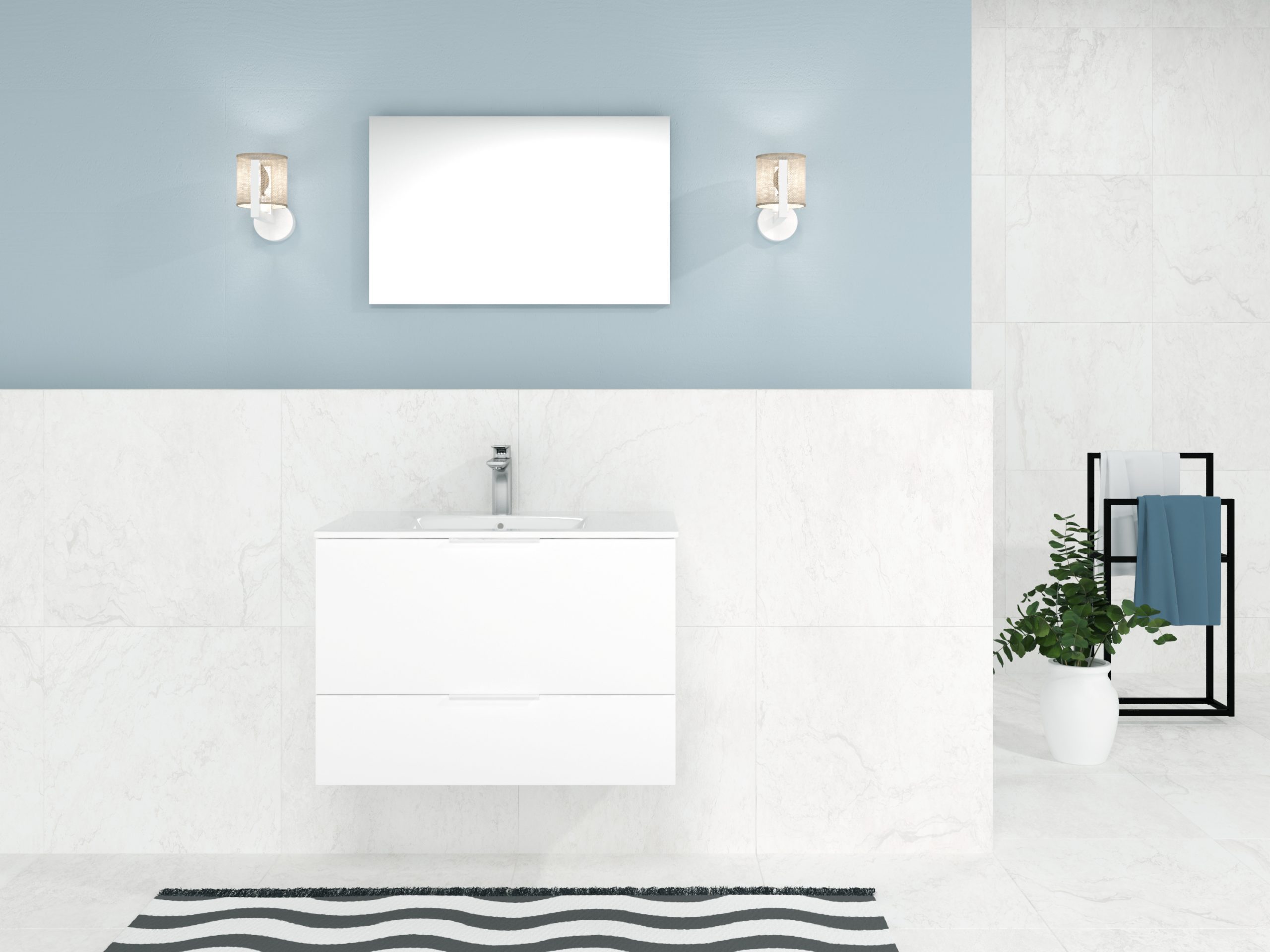 Pack Orleans con lavabo y espejo LED