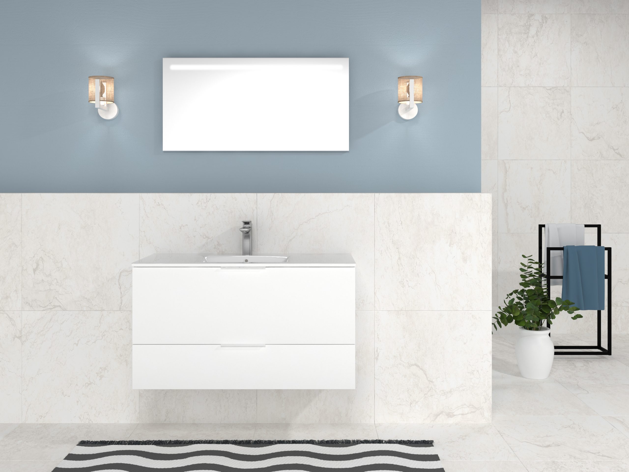 Pack Orleans con lavabo y espejo LED