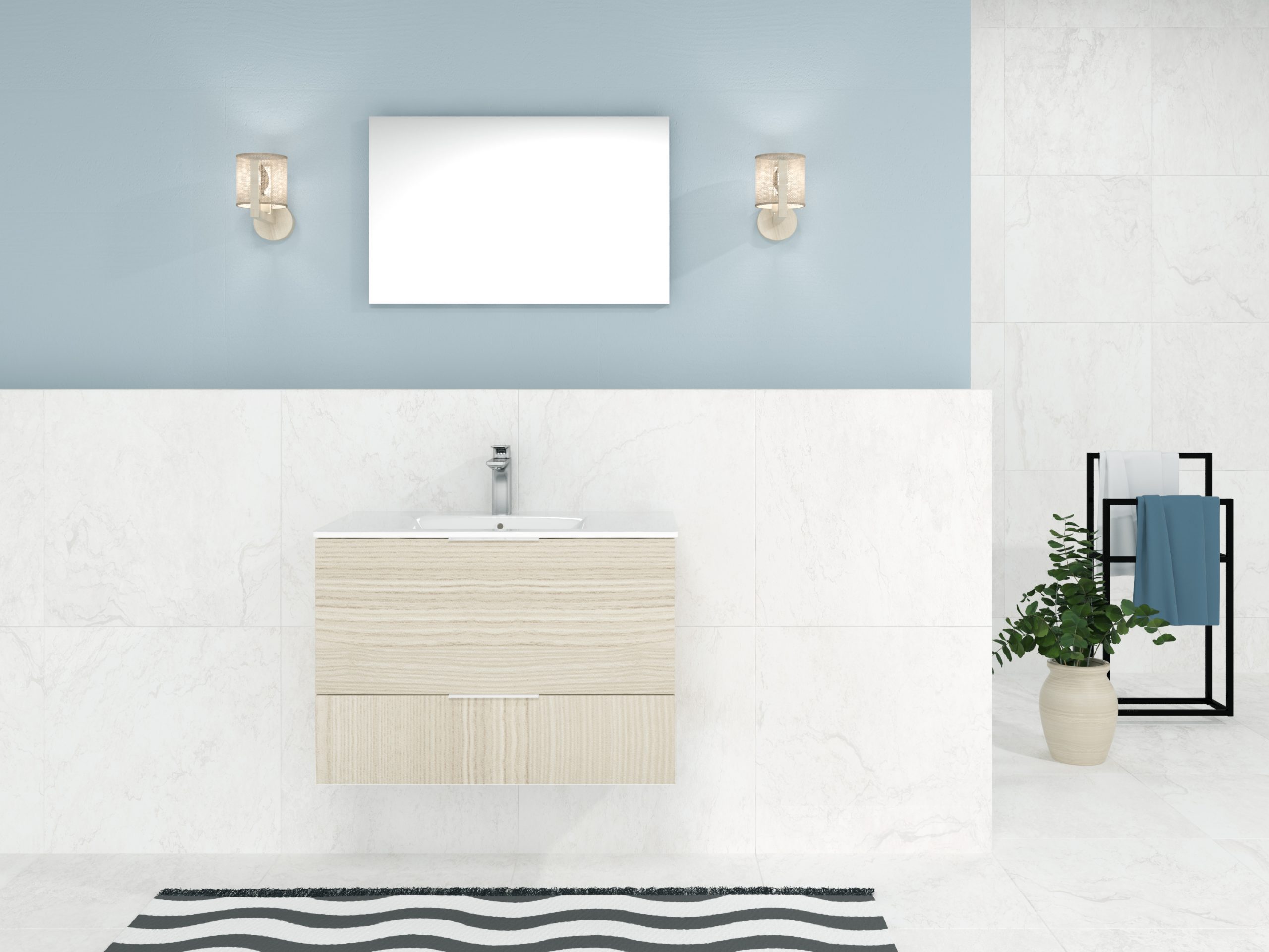 Pack Orleans con lavabo y espejo LED