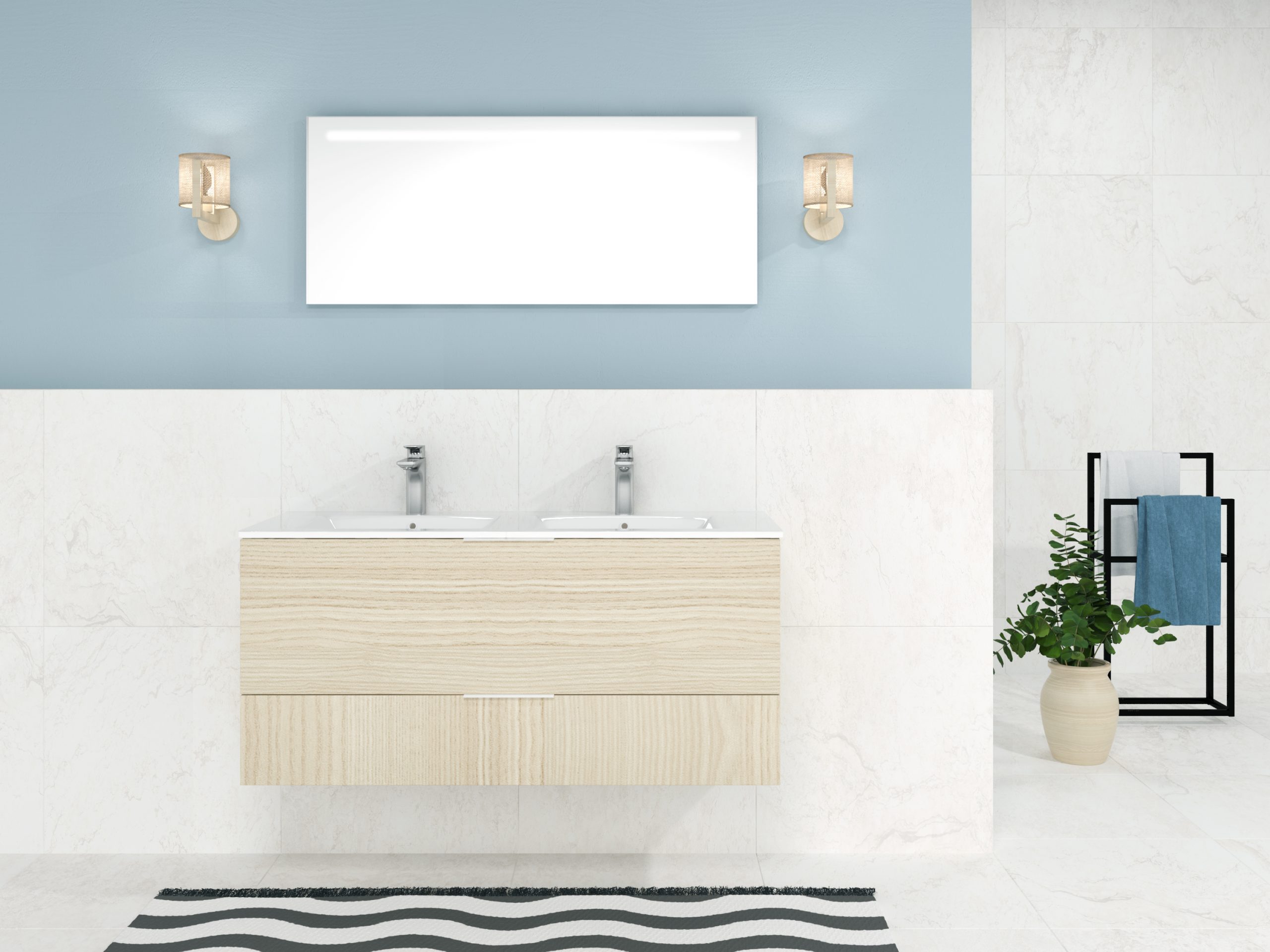 Pack Orleans con lavabo y espejo LED
