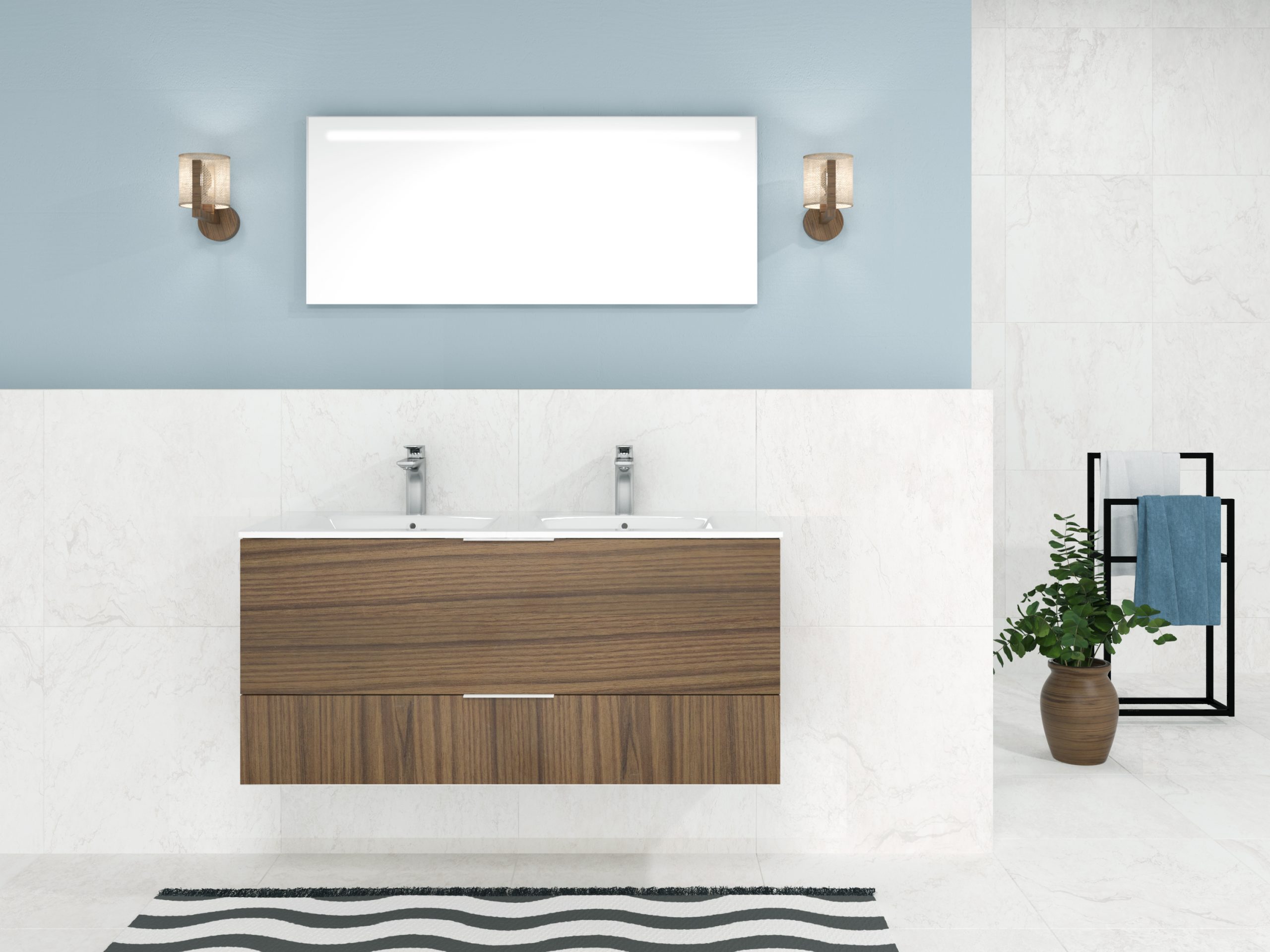 Pack Orleans con lavabo y espejo LED