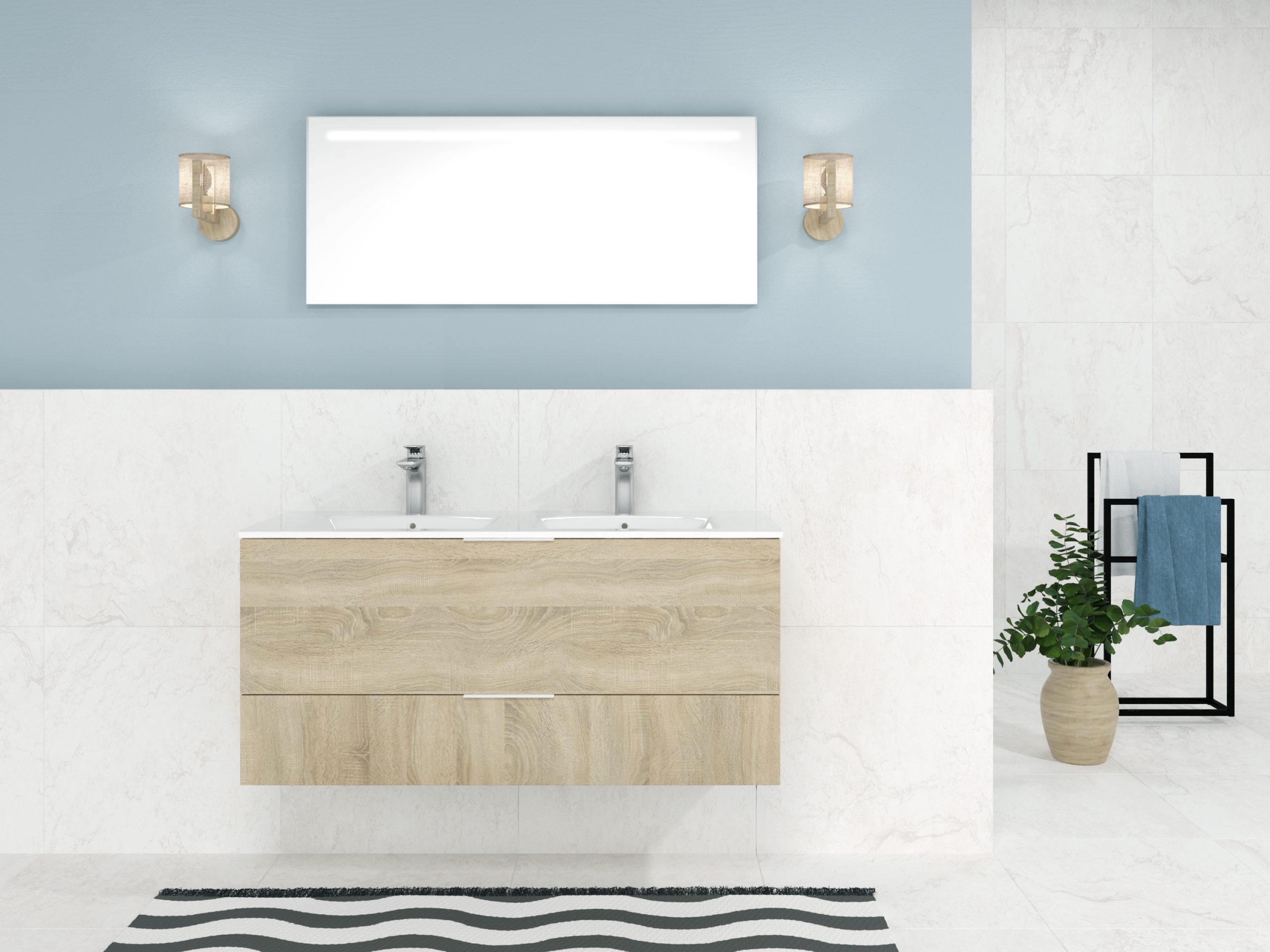 Pack Orleans con lavabo y espejo LED