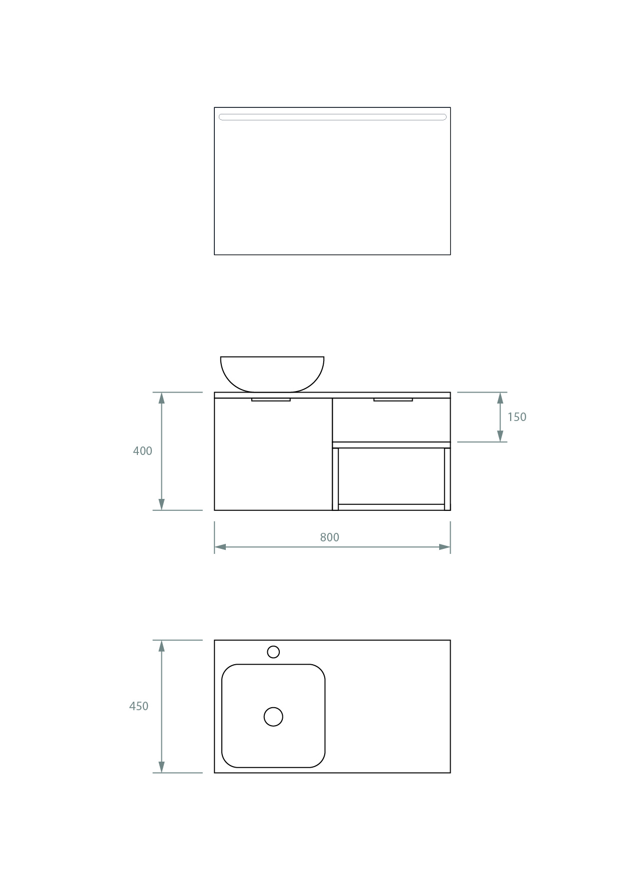 Pack BAISE + lavabo + espejo LED