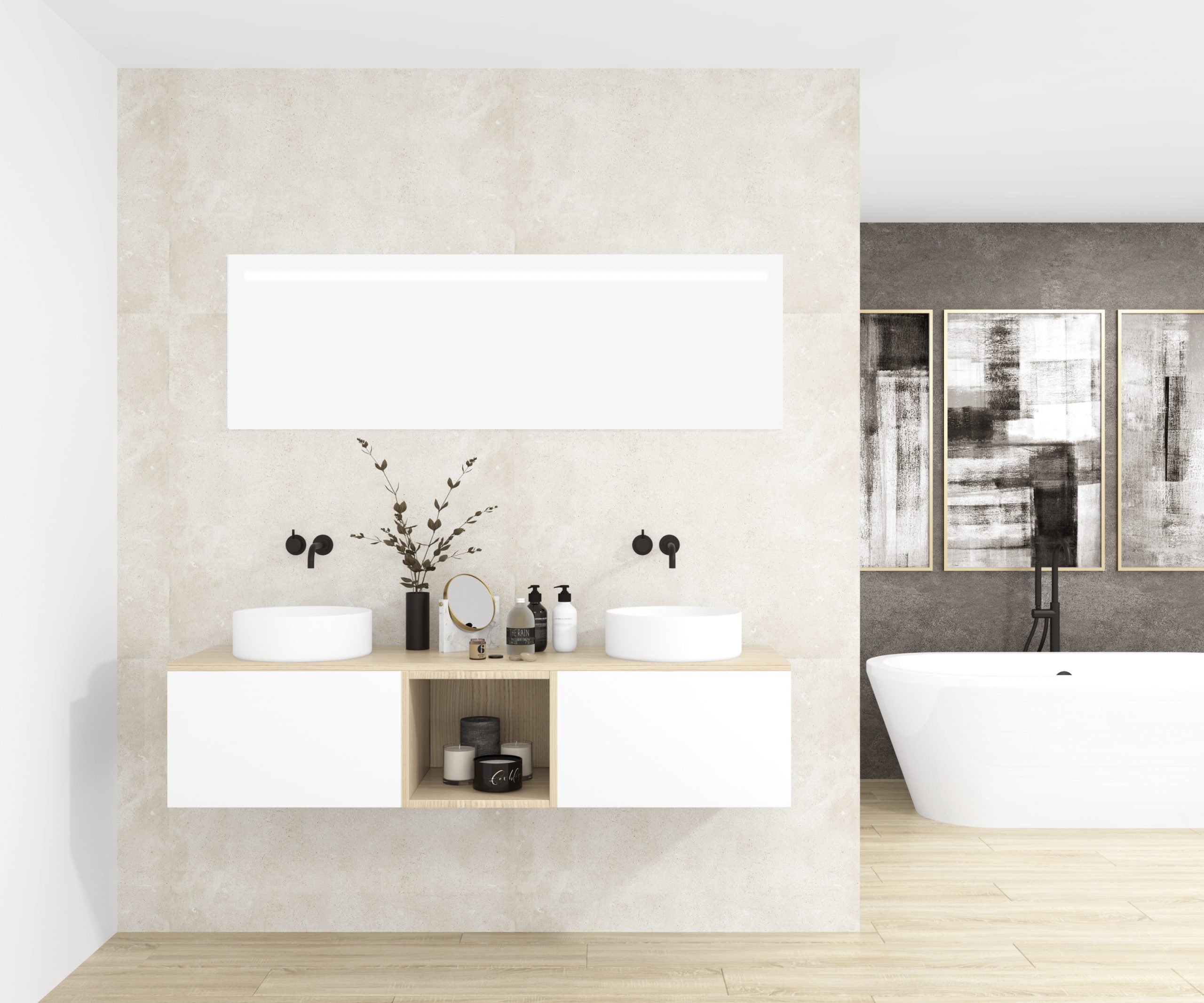 Pack OBIOU + vasque + miroir LED