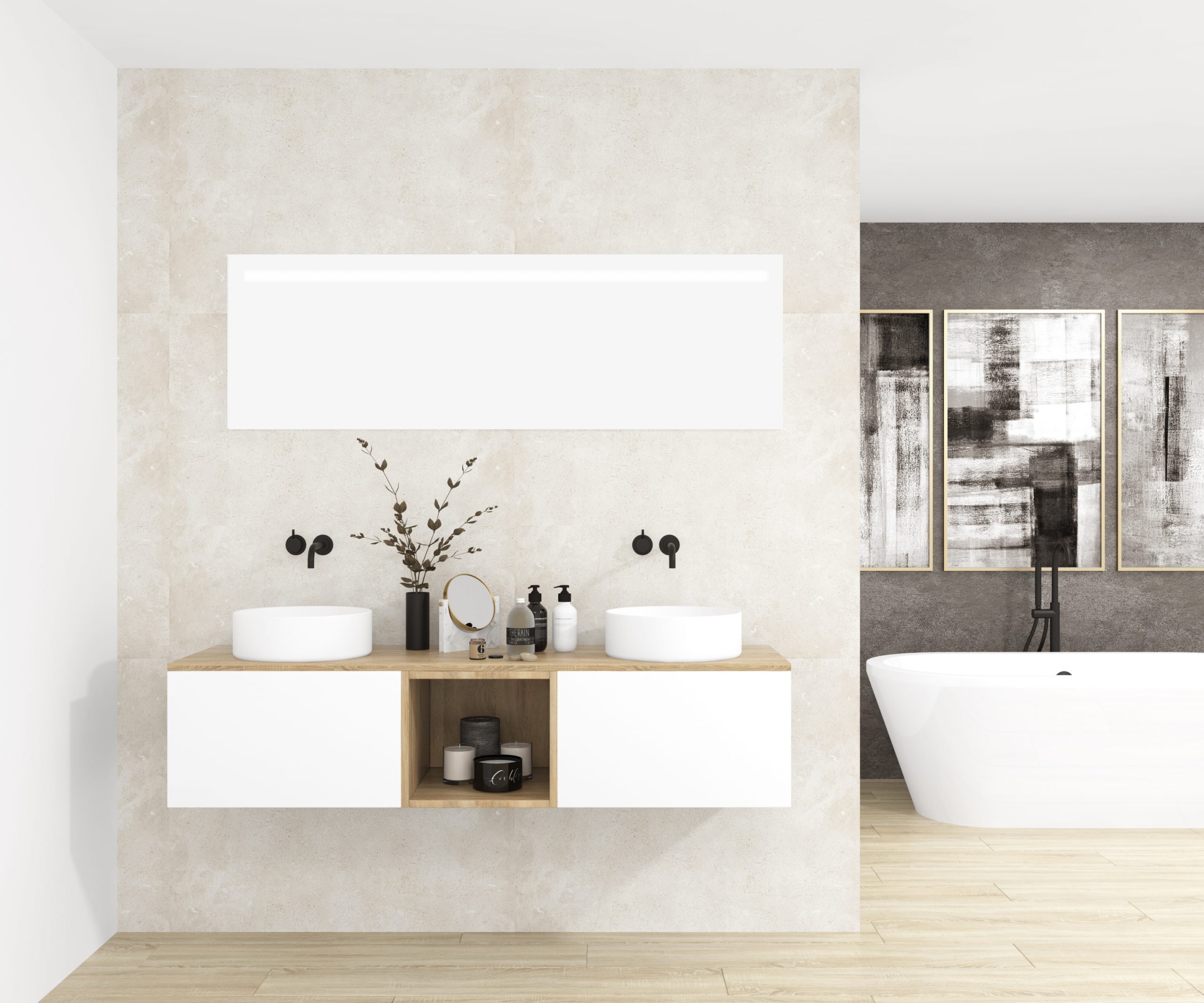 Pack OBIOU + vasque + miroir LED