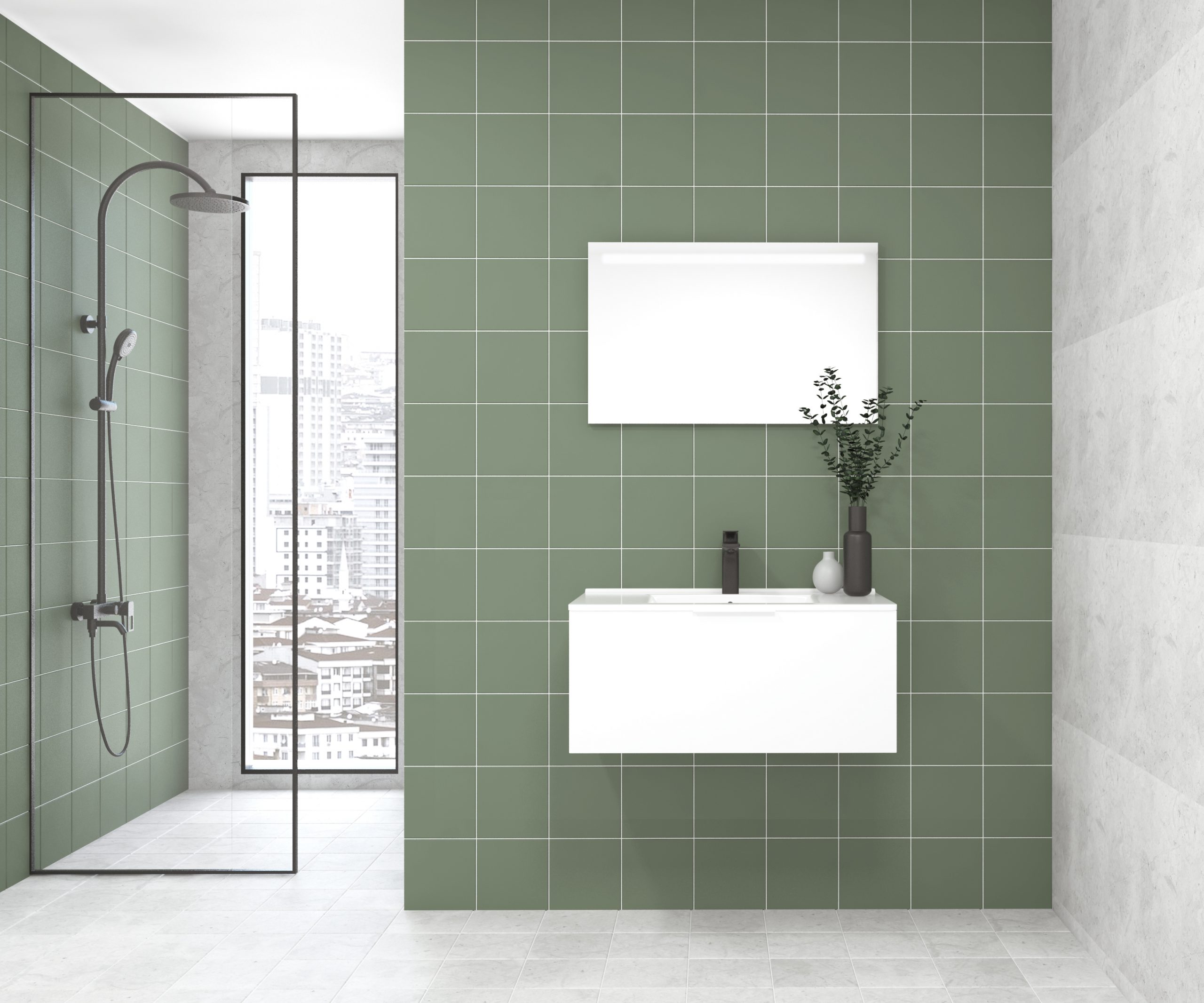 Pack OSSAU + vasque + miroir LED