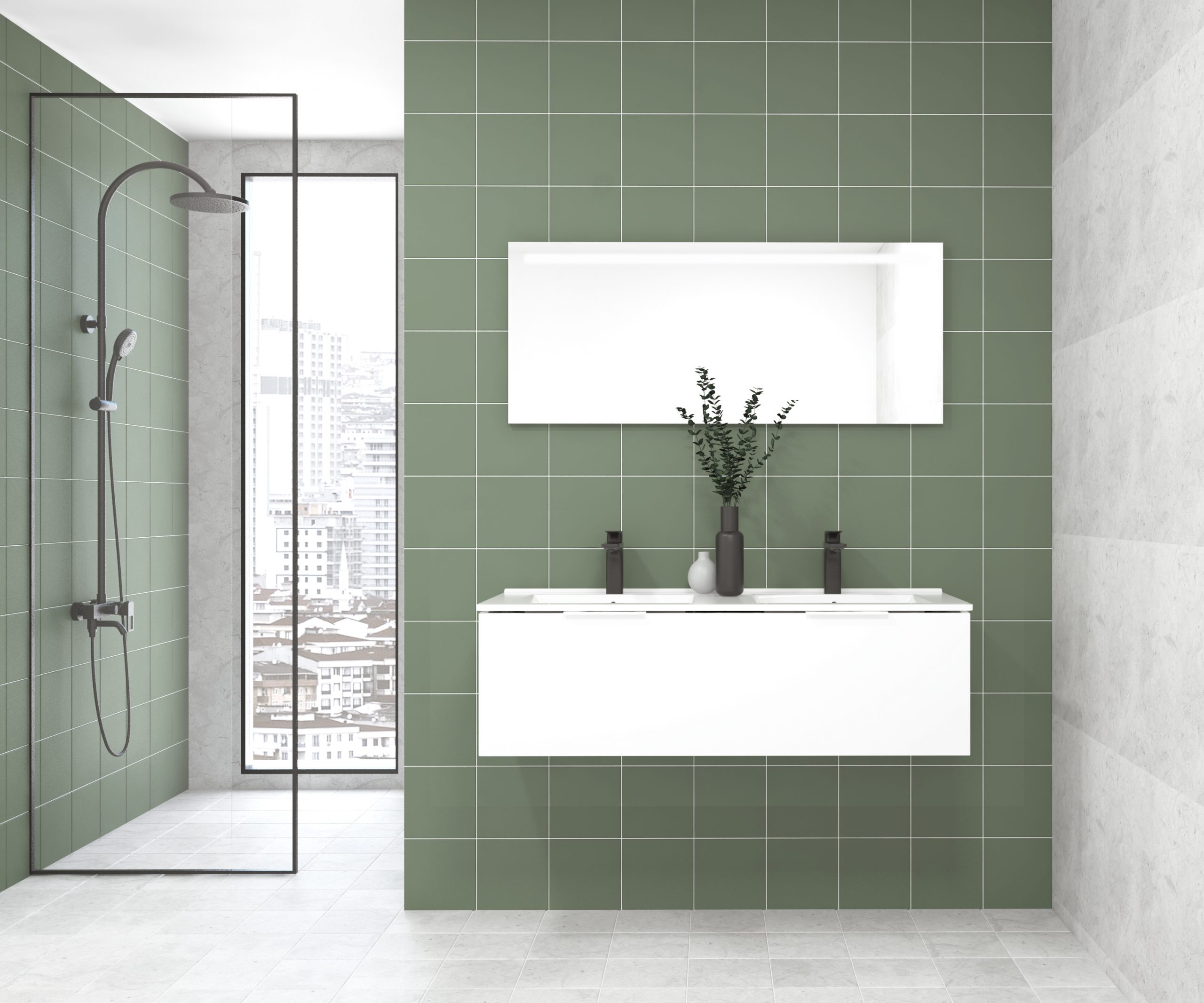 Pack OSSAU + vasque + miroir LED