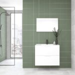 Pack OSSAU : 2 placards + lavabo + miroir LED