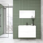 Pack OSSAU : 2 placards + lavabo + miroir LED