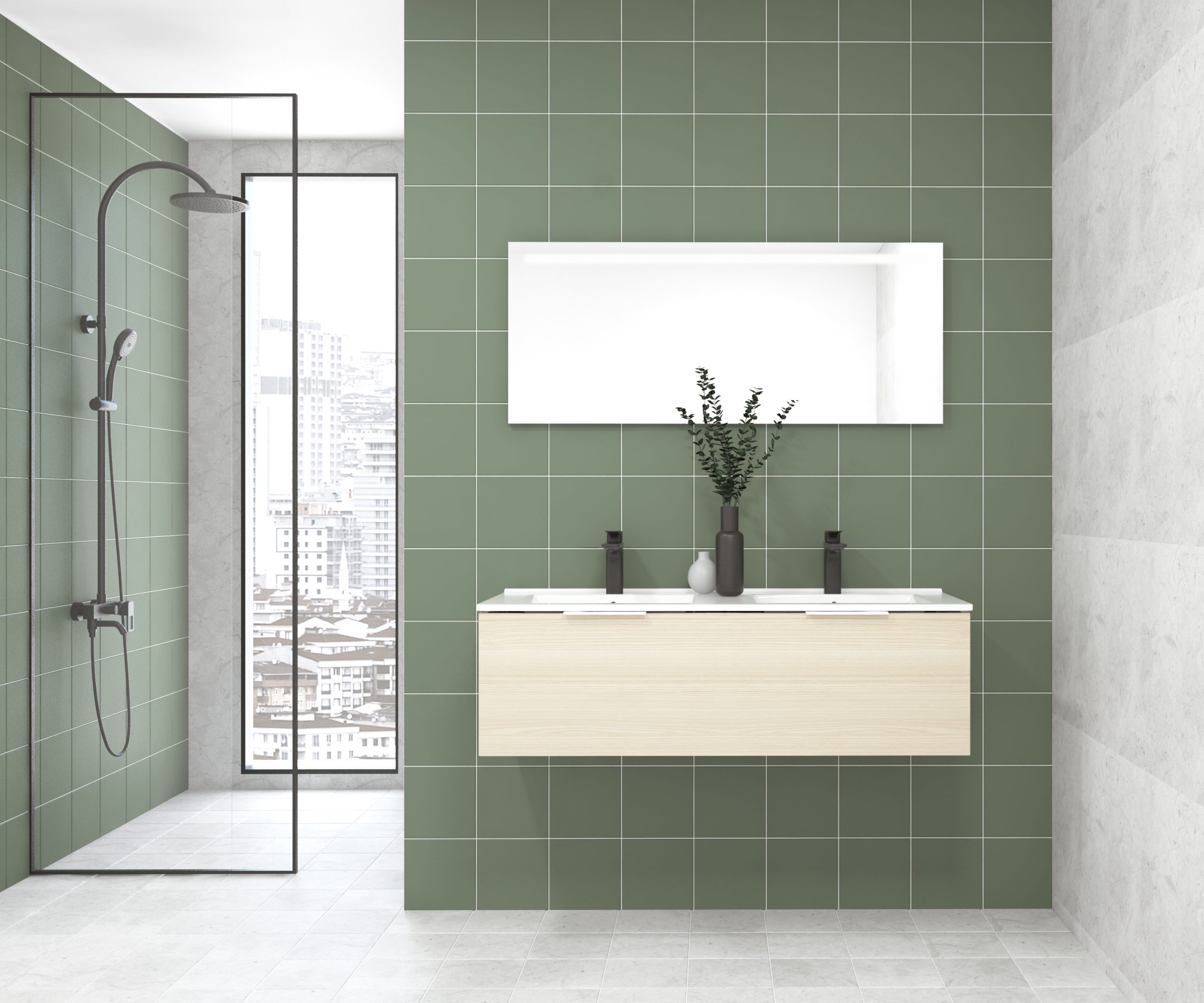 Pack OSSAU + vasque + miroir LED