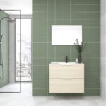 Pack OSSAU : 2 placards + lavabo + miroir LED