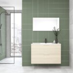 Pack OSSAU : 2 placards + lavabo + miroir LED