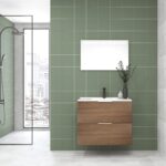 Pack OSSAU : 2 placards + lavabo + miroir LED