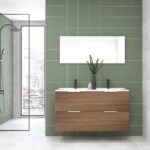 Pack OSSAU : 2 placards + lavabo + miroir LED