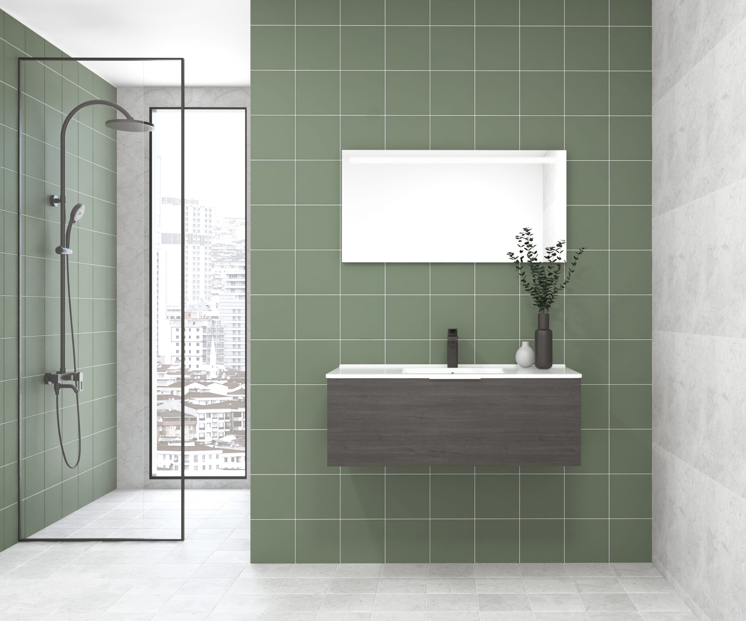 Pack OSSAU + vasque + miroir LED