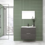 Pack OSSAU : 2 placards + lavabo + miroir LED