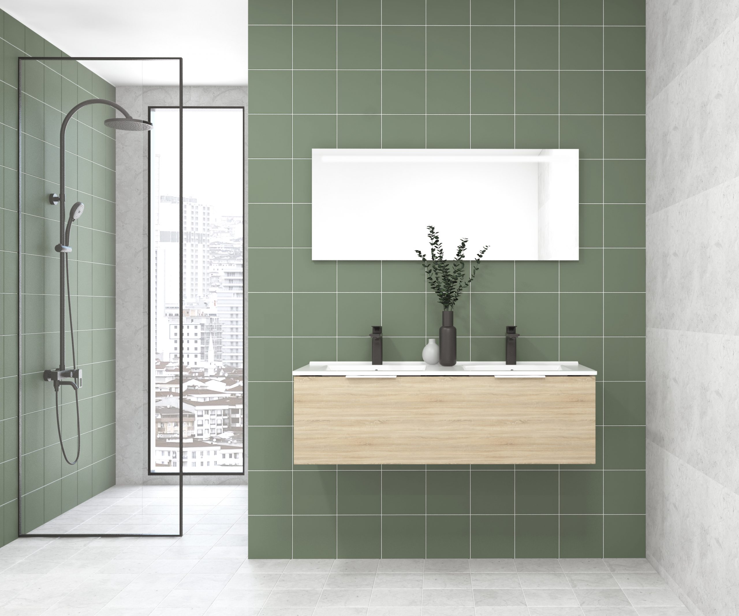 Pack OSSAU + vasque + miroir LED