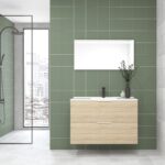 Pack OSSAU : 2 placards + lavabo + miroir LED