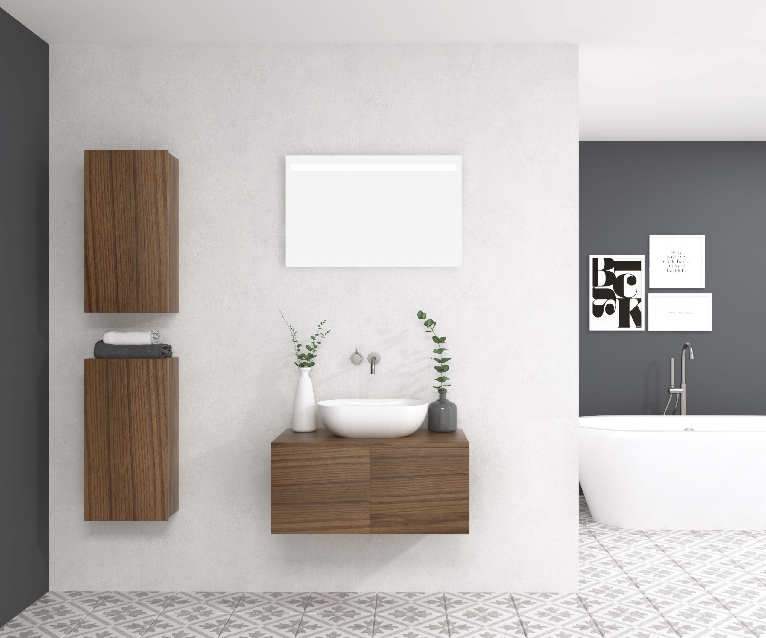 Pack SALVE + vasque + miroir LED