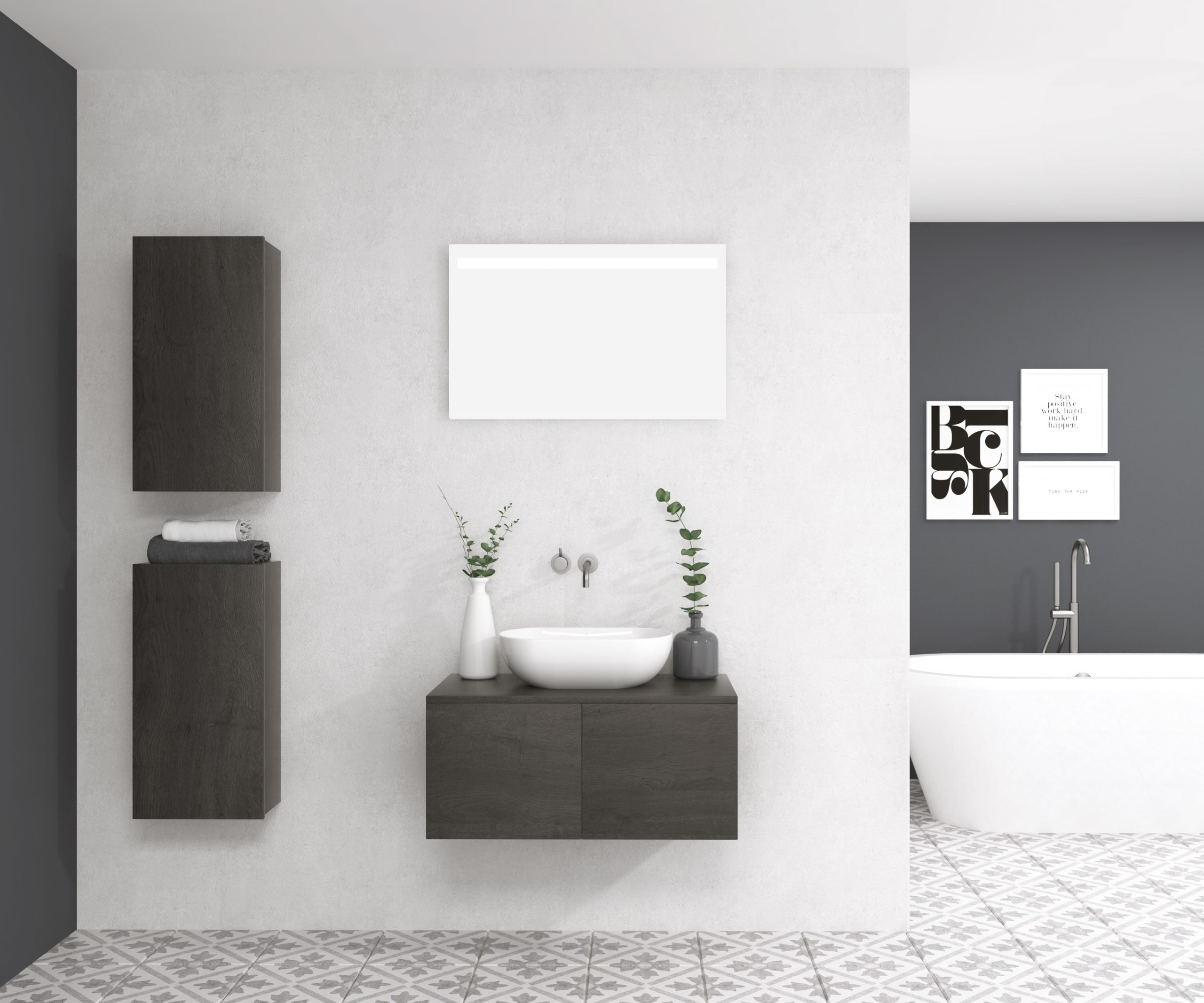 Pack SALVE + vasque + miroir LED