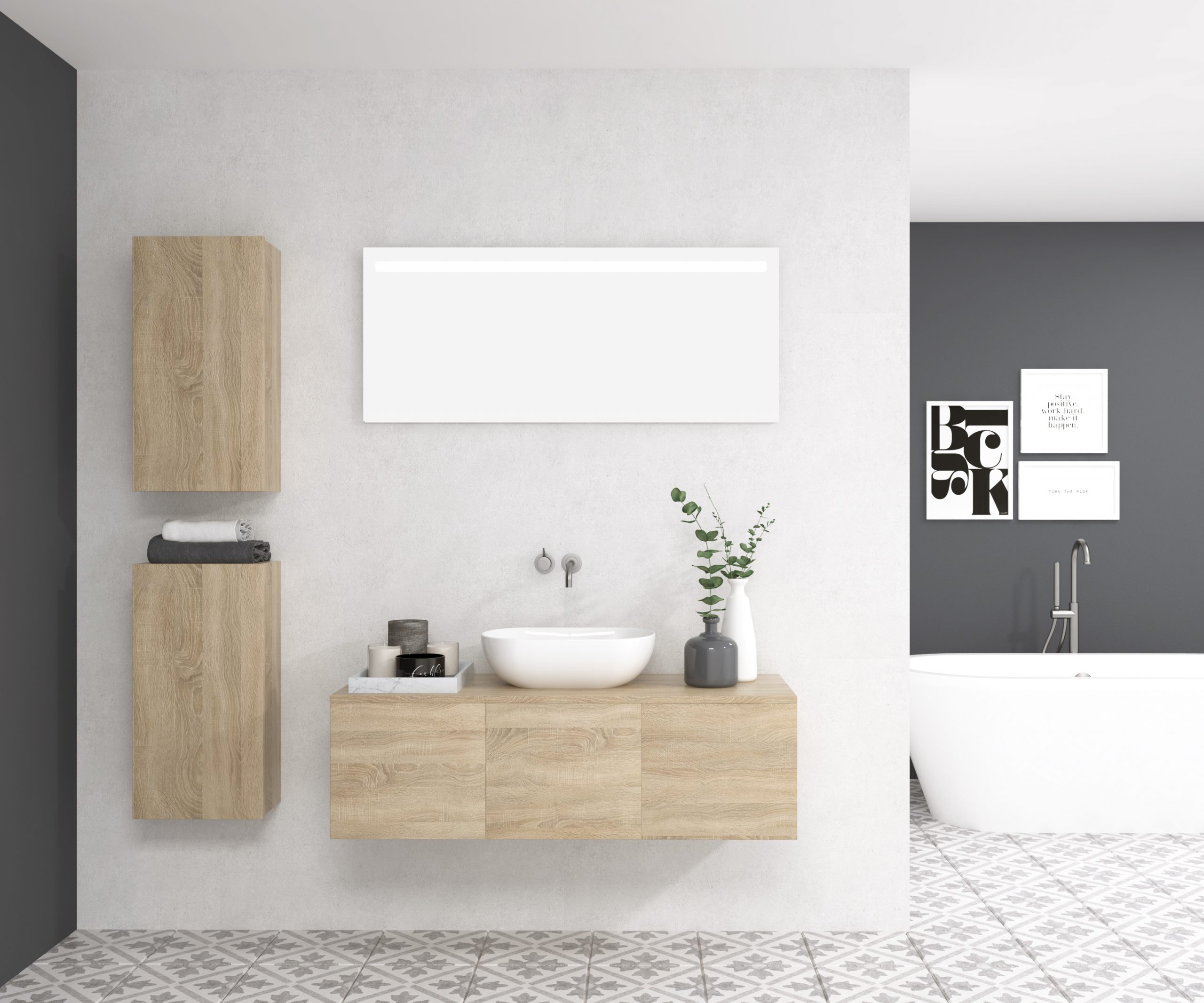 Pack SALVE + vasque + miroir LED