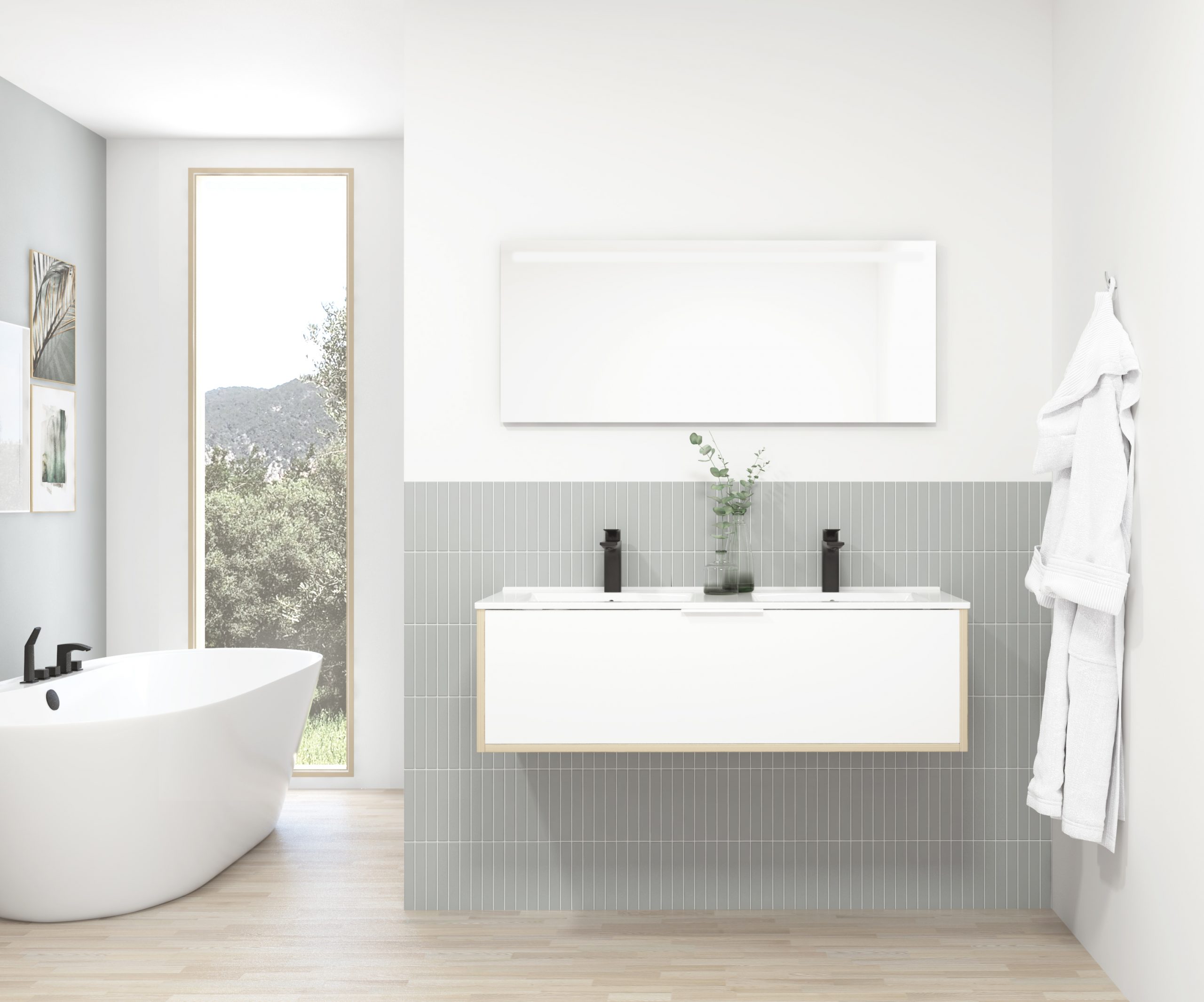 Pack STELLO + vasque + miroir LED