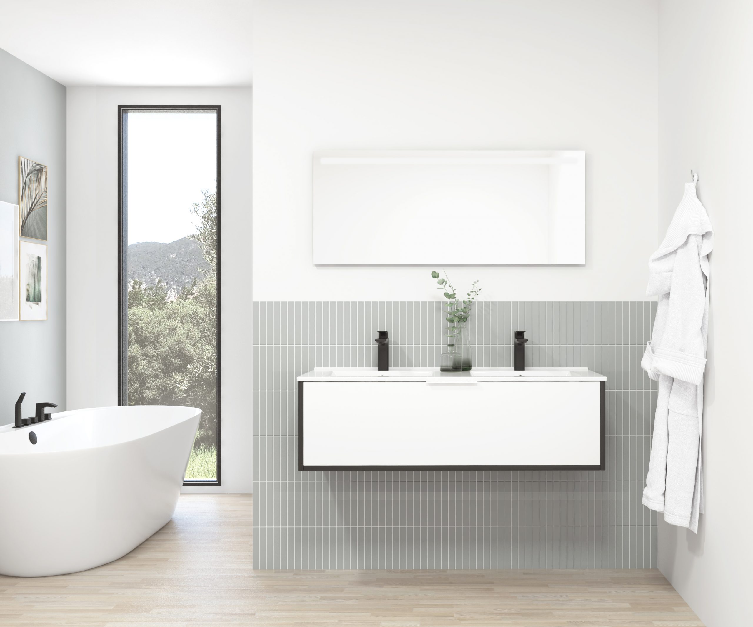 Pack STELLO + vasque + miroir LED