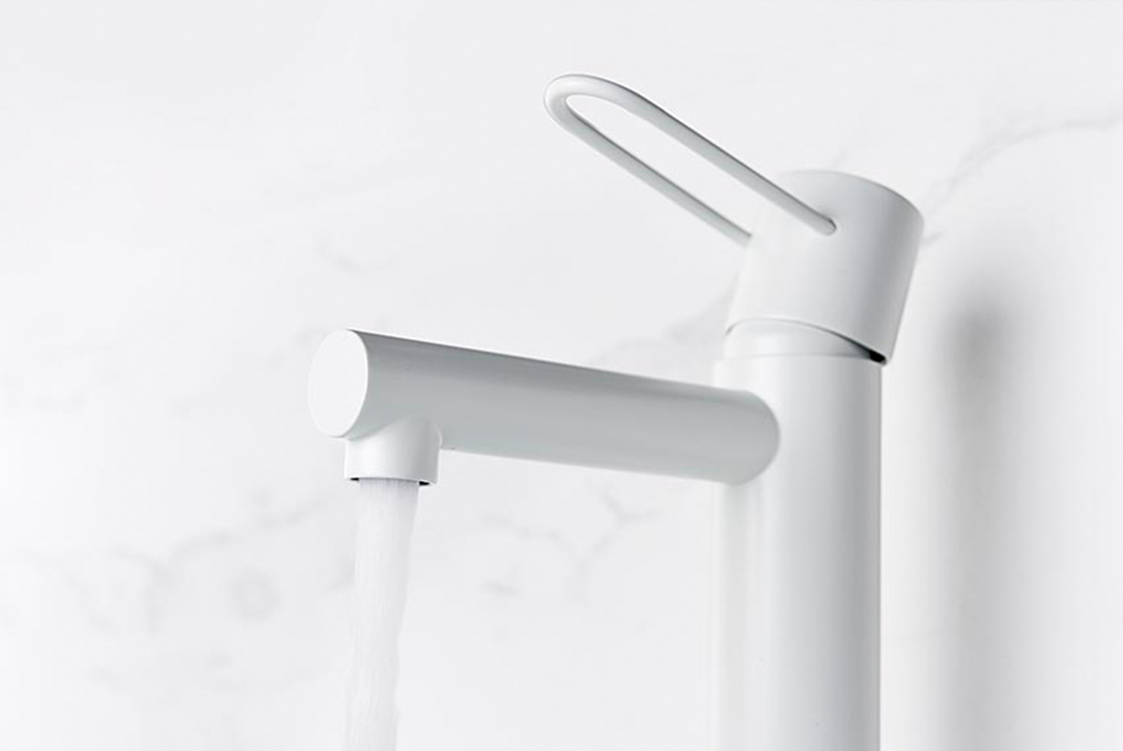 Évier Ibiza blanc mat robinet