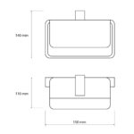 Portarrollo KARA negro mate 15cm