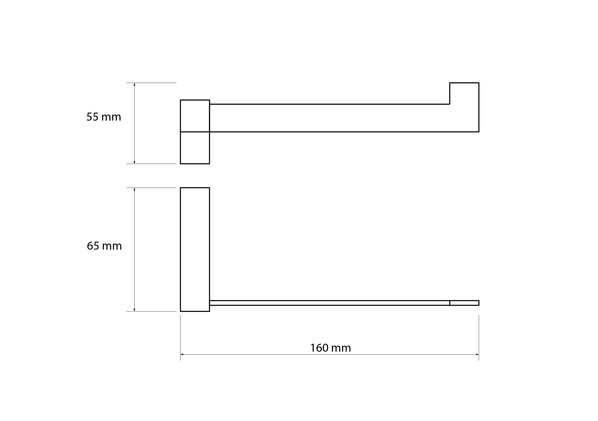 Portarrollo reserva KARA negro mate 16cm