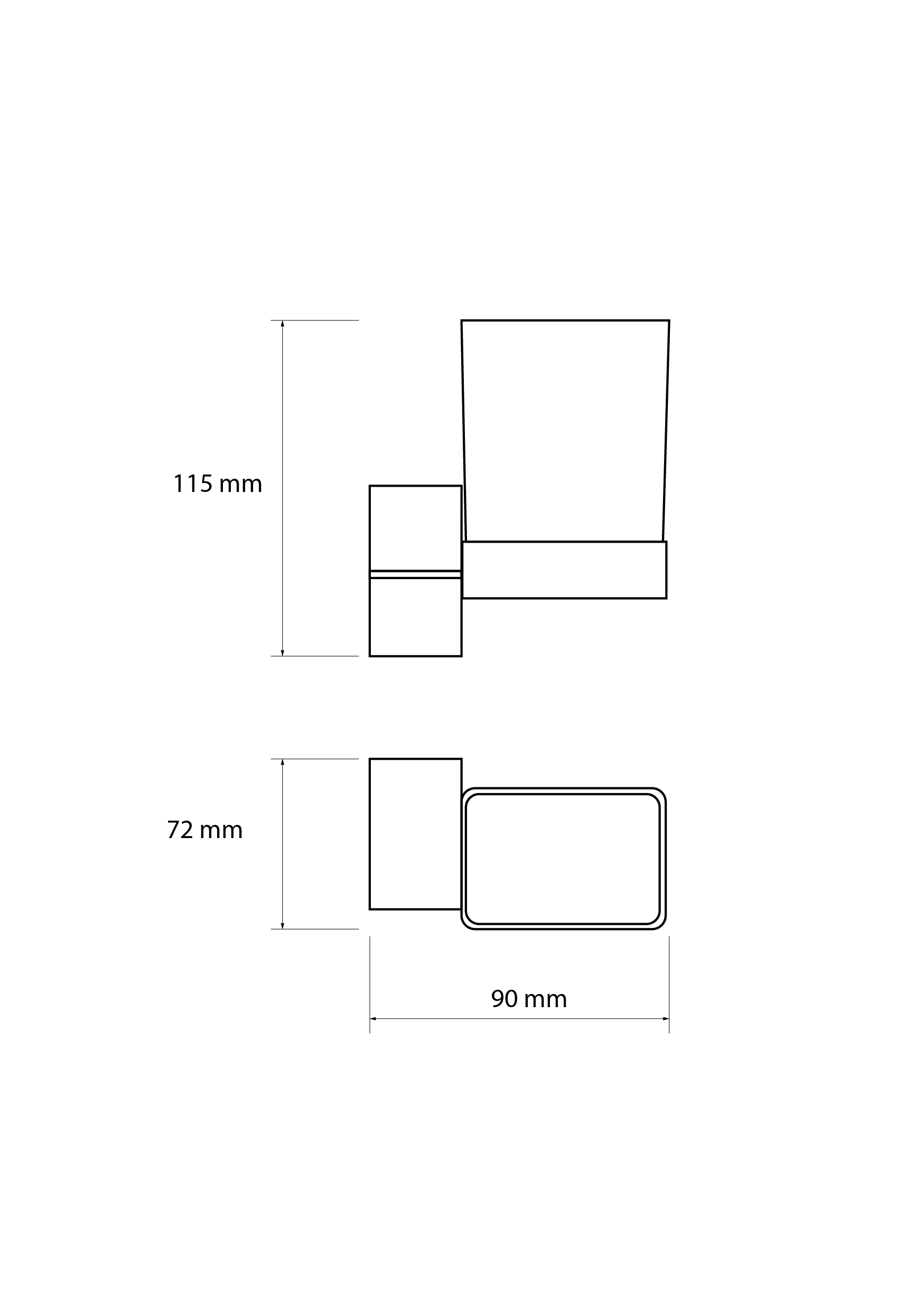 Portavasos KARA negro mate