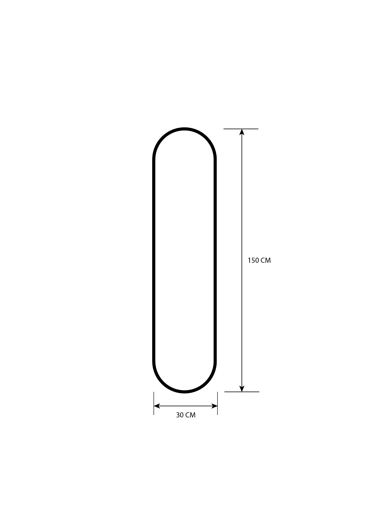 Espejo NATALIA Negro 350 x 1500