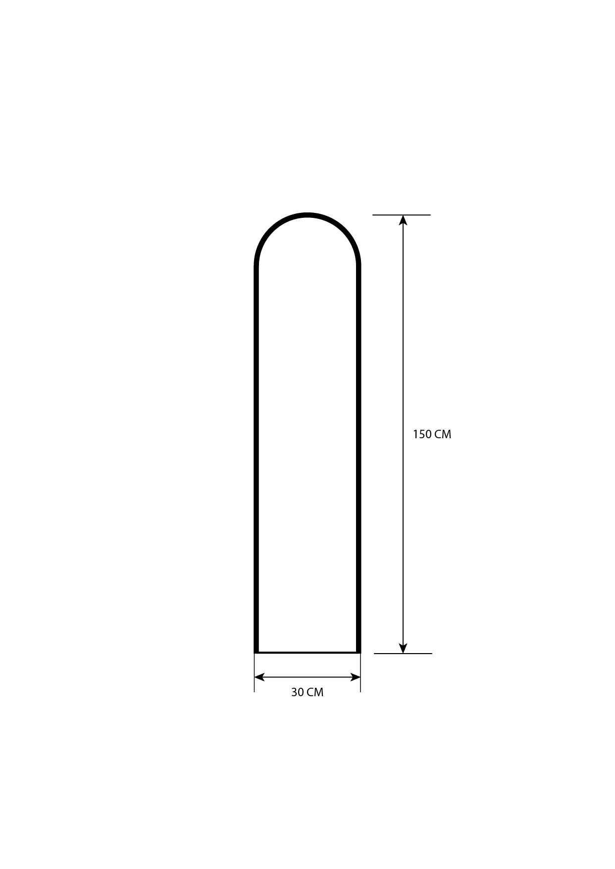 Miroir NATALIA CUT Noir 350 x 1500