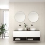 Pack AUDE + lavabo doble + doble espejo circular LED
