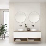 Pack AUDE + lavabo doble + doble espejo circular LED