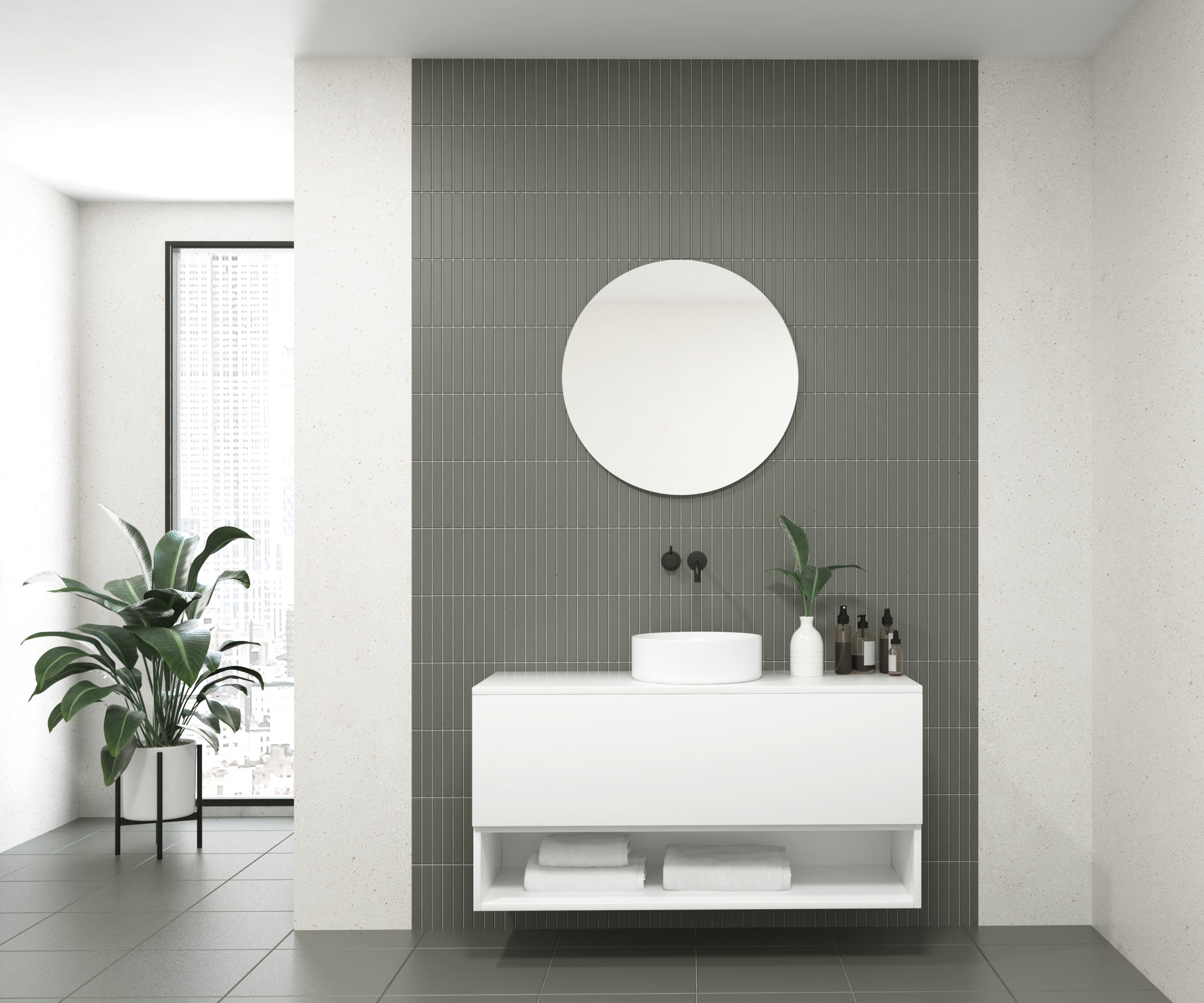 Pack AUDE + vase + miroir circulaire LED