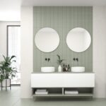 Pack AUDE + lavabo doble + doble espejo circular LED