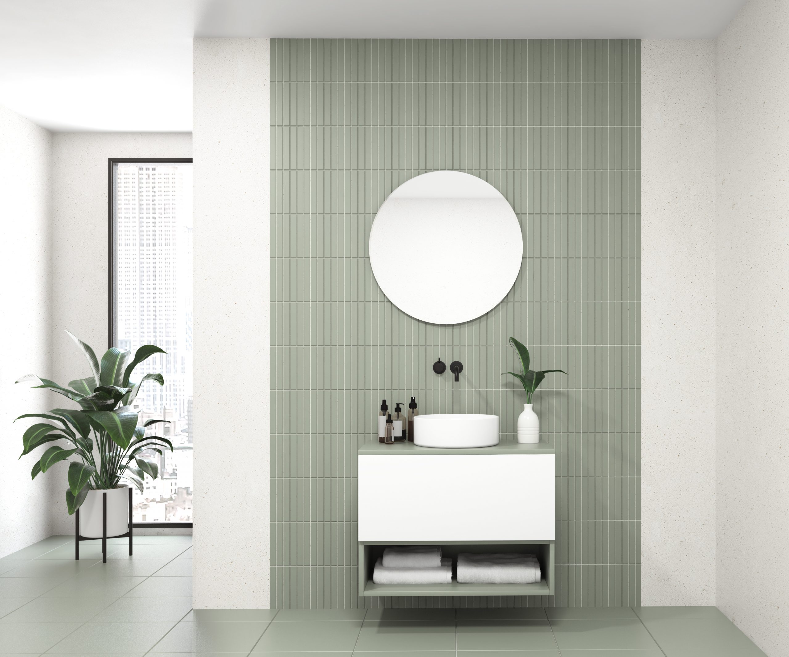 Pack AUDE + vase + miroir circulaire LED