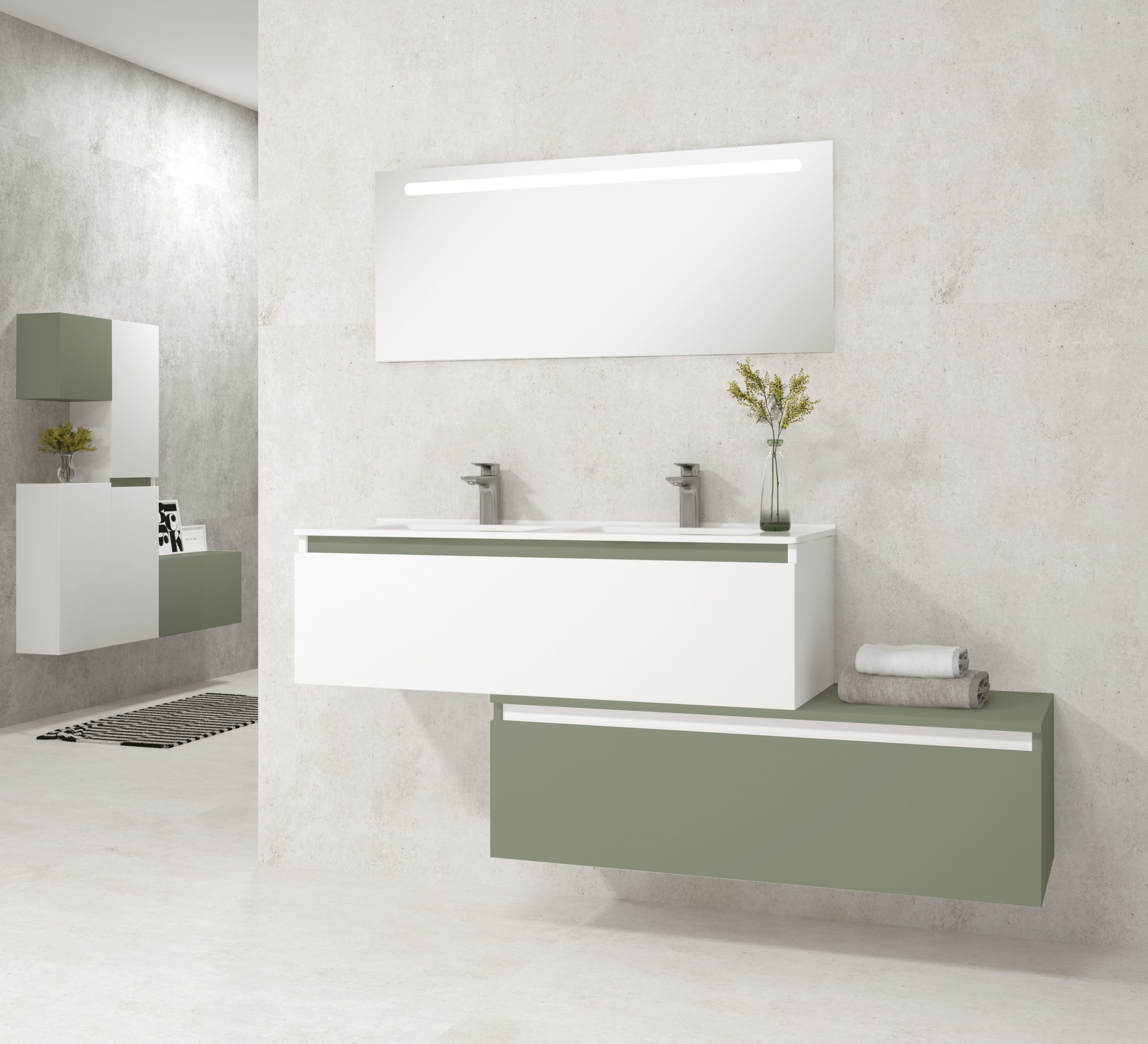 Pack DIJON + lavabo cerámica + espejo LED