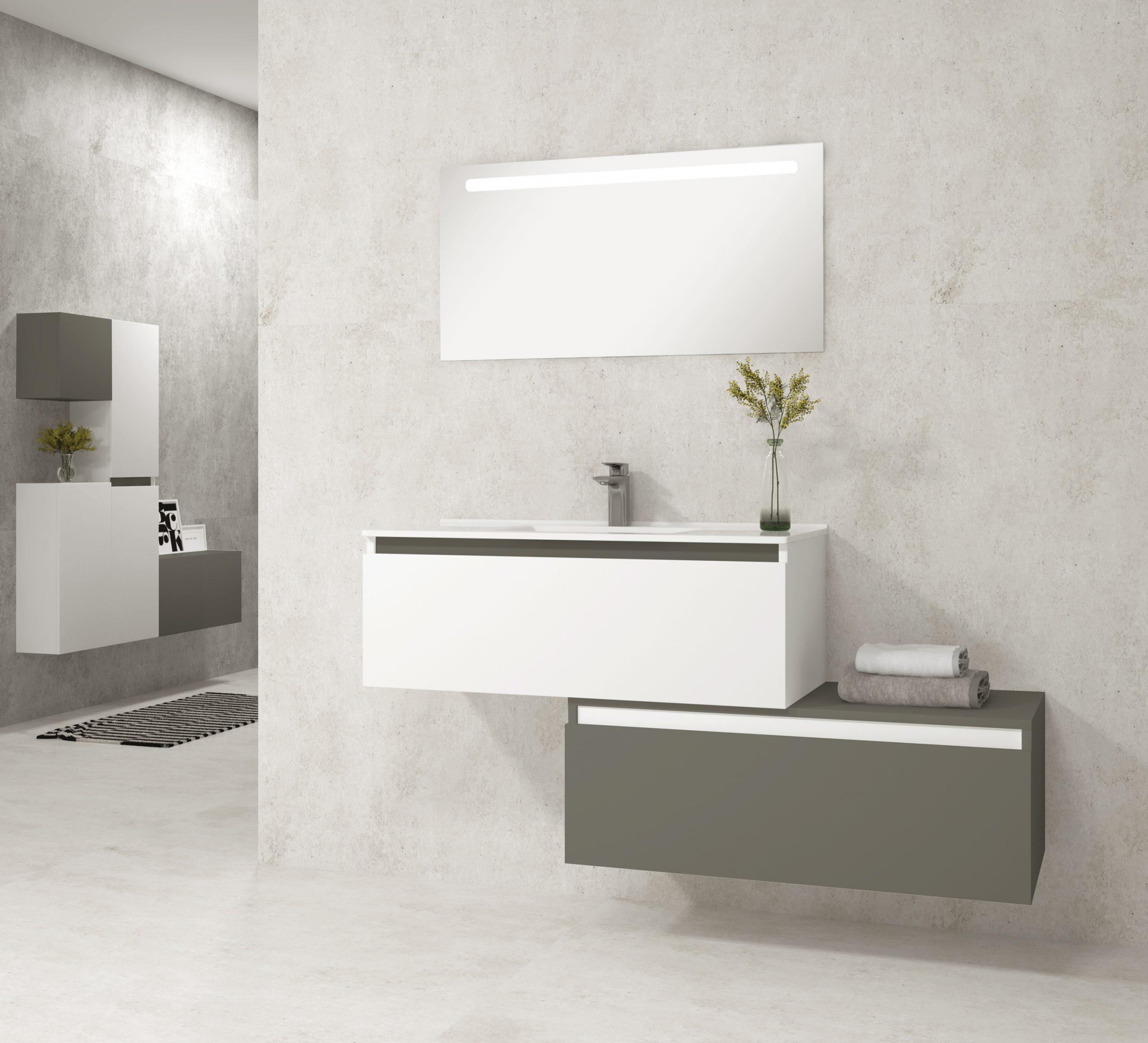 Pack DIJON + lavabo cerámica + espejo LED