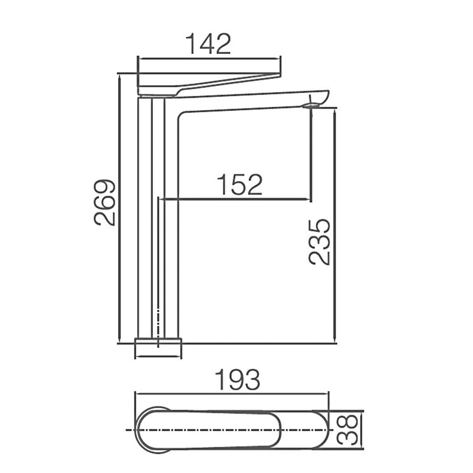 ROBINET D’ÉVIER BLANC MAT HAUTE SANTORIN
