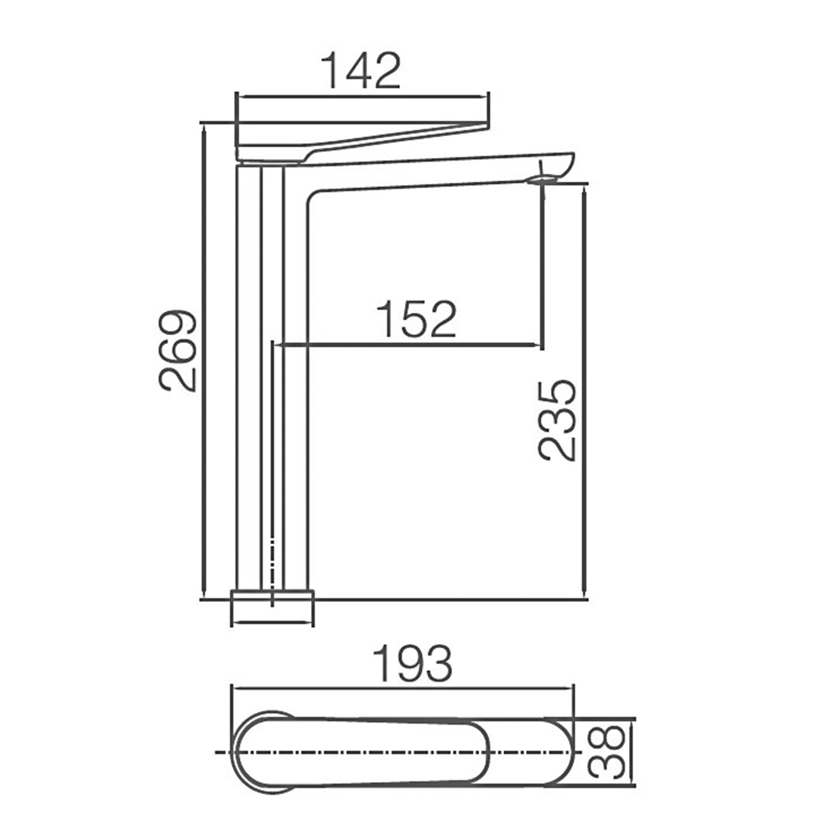 ROBINET D’ÉVIER NOIR MAT HAUTE SANTORIN