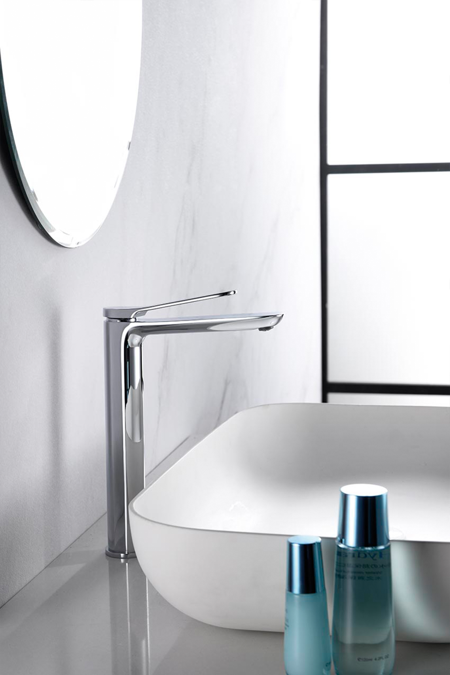 ROBINET HAUT EN CHROME SANTORIN