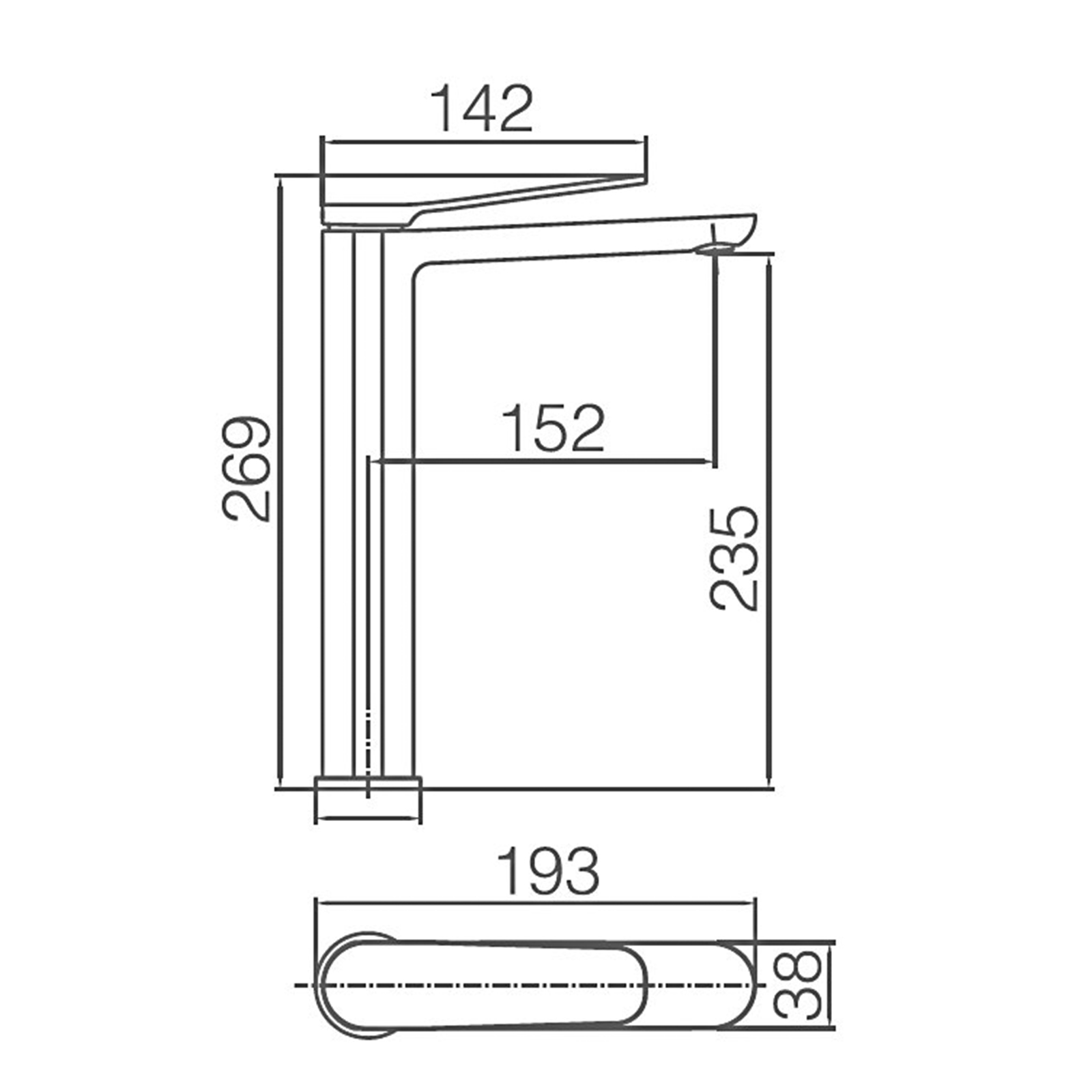 ROBINET HAUT EN CHROME SANTORIN