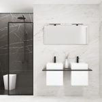 Pack VANOISE + double vasque + miroir simple + spot LED