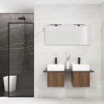 Pack VANOISE + double vasque + miroir simple + spot LED