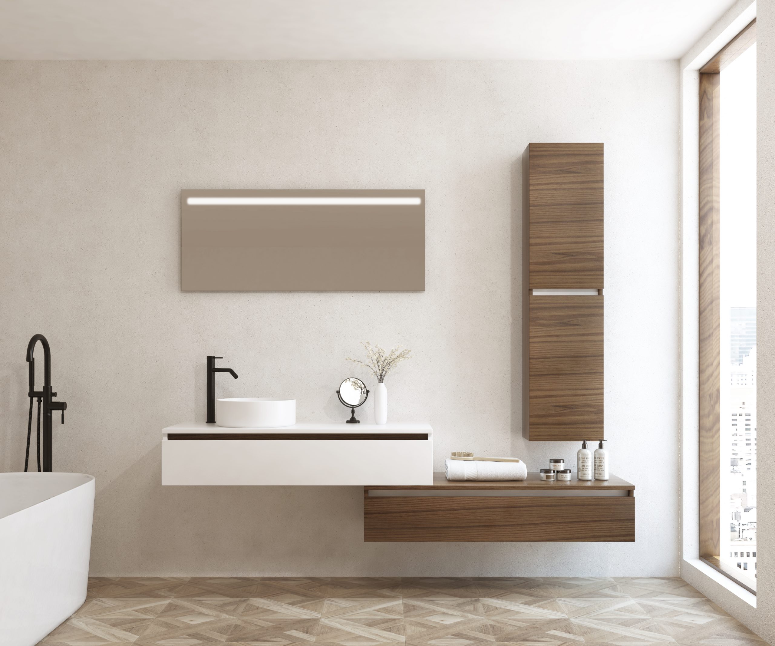 Pack ECRINS + vasque + miroir LED