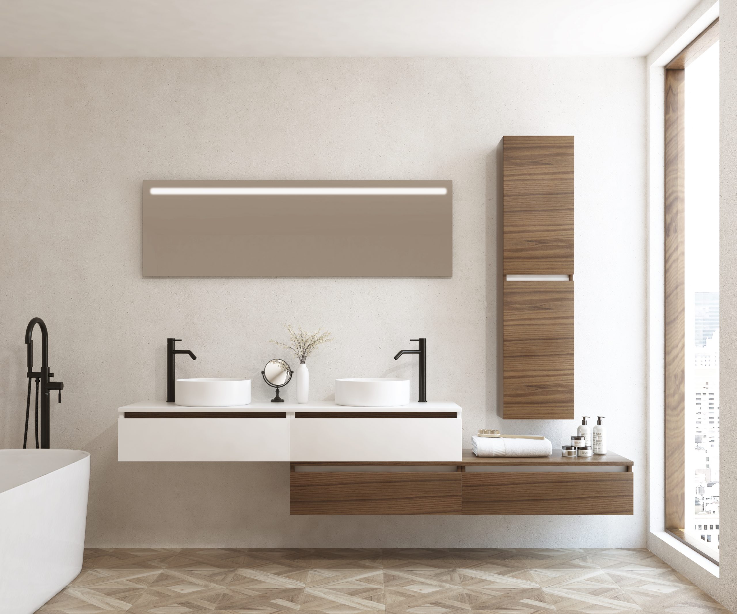 Pack ECRINS + doble lavabo + espejo LED