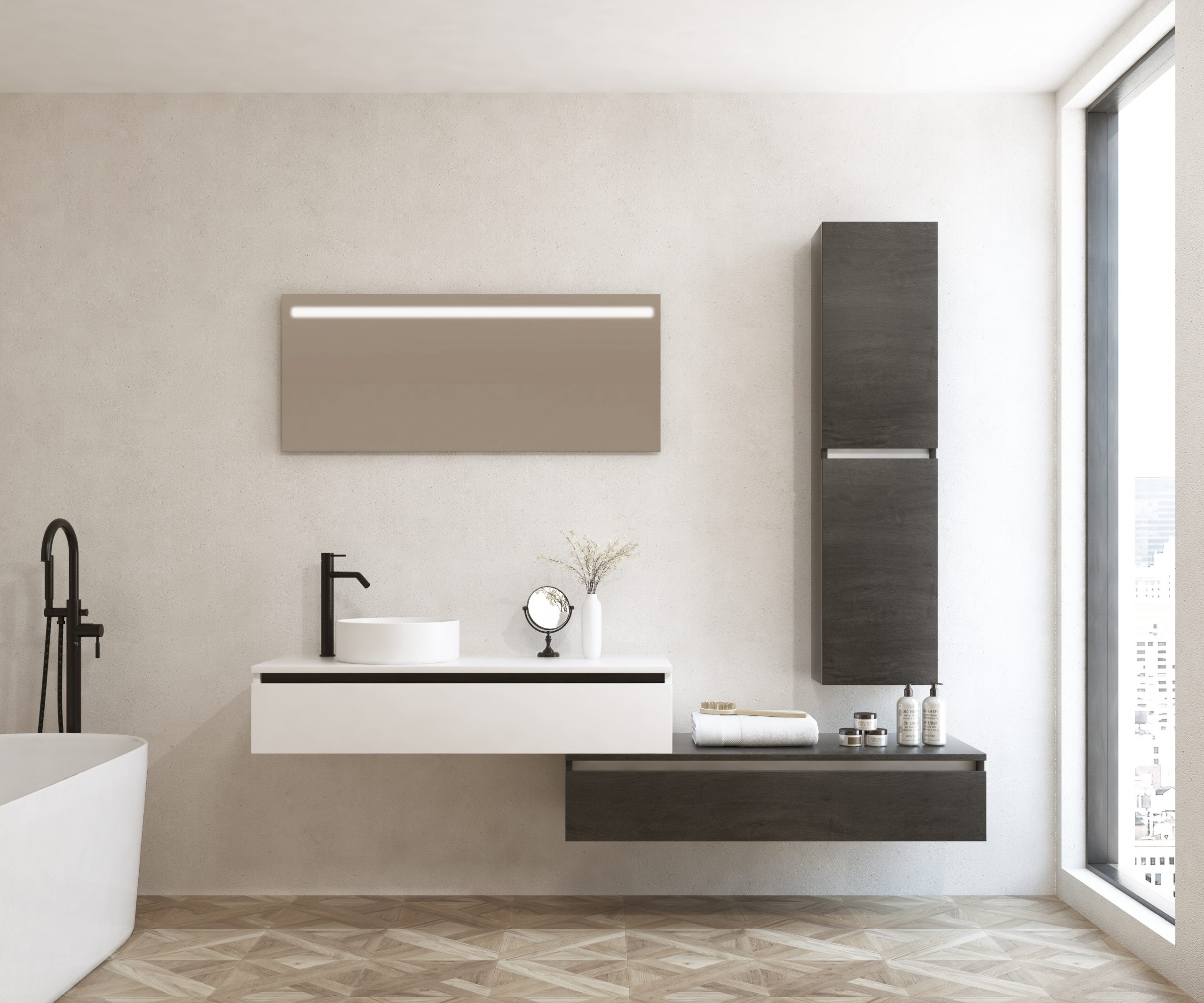 Pack ECRINS + vasque + miroir LED